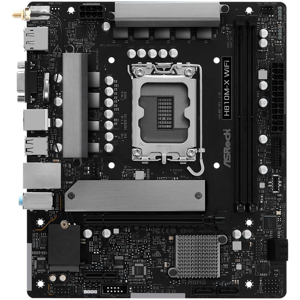 Scheda Madre H810M-X WiFi Socket LGA1851 Chipset Intel H810 DDR5 (fino a 128 GB) mATX Wi-Fi - Foto 1