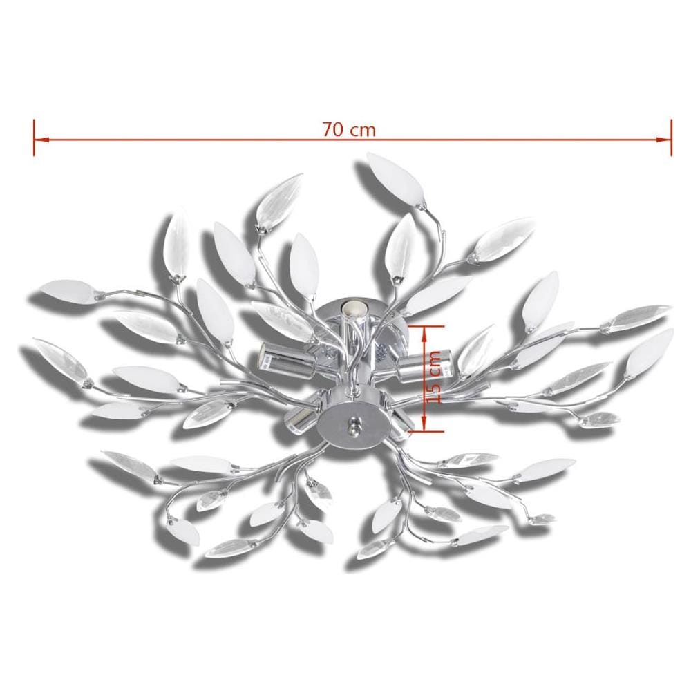 Lampada Da Soffitto Bianca Trasparente Con Cristalli Acrilici 5 E14 - Foto 14