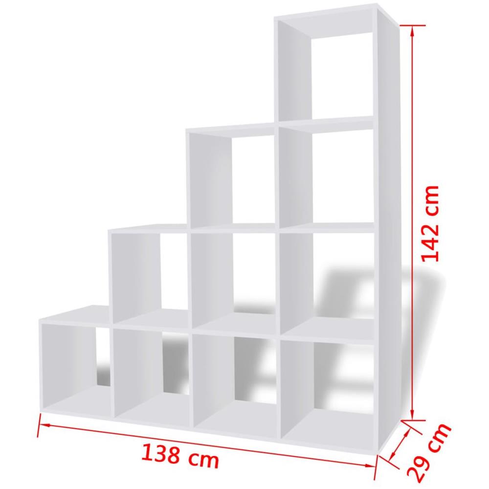 Libreria / Scaffale Espositore a Scala 142 cm Bianco - Foto 14
