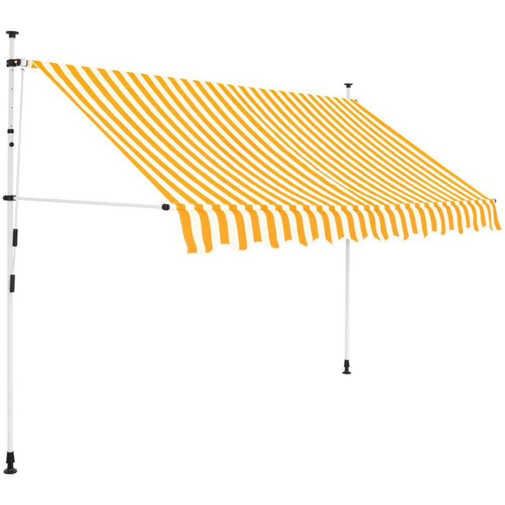 Tenda da Sole Retrattile Manuale 250cm Strisce Arancione Bianco - Foto 1