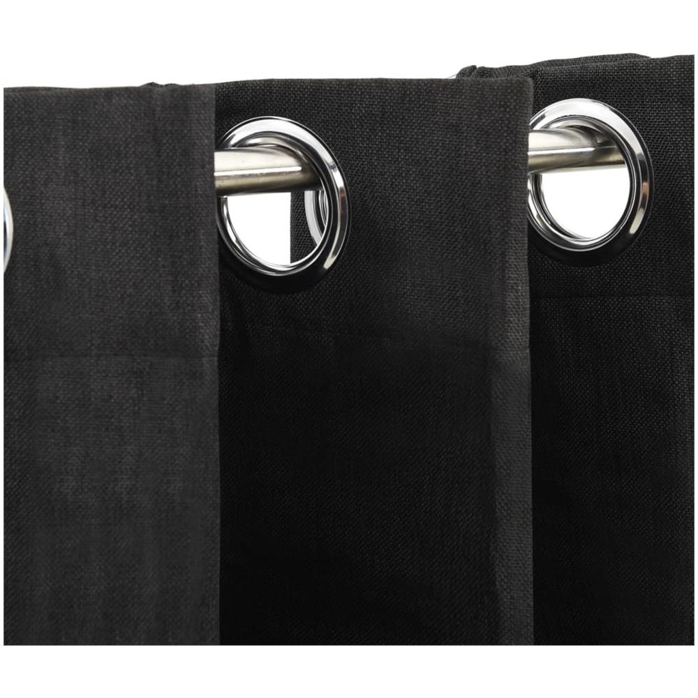 Tende Oscuranti Effetto Lino 2 Pz 140x225 Cm Antracite - Foto 4