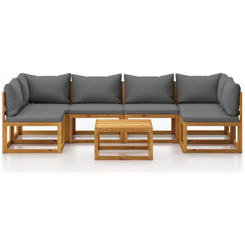 Set Divani Da Giardino 7 Pz Con Cuscini In Massello Di Acacia - Foto 2