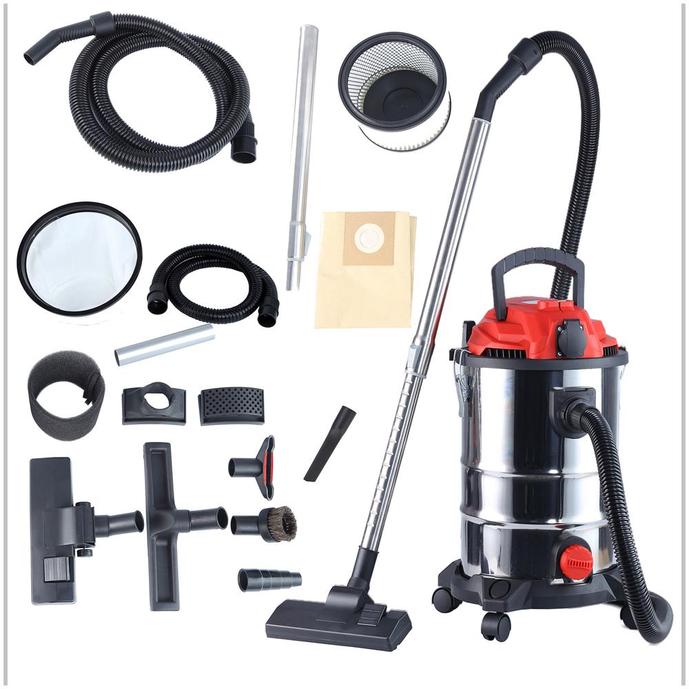 Cr7045 Aspirapolvere Industriale Professionale Solidi-liquidi, Funzione Soffiante 25l 3400w Rosso / Acciaio Inossidabile - Foto 2