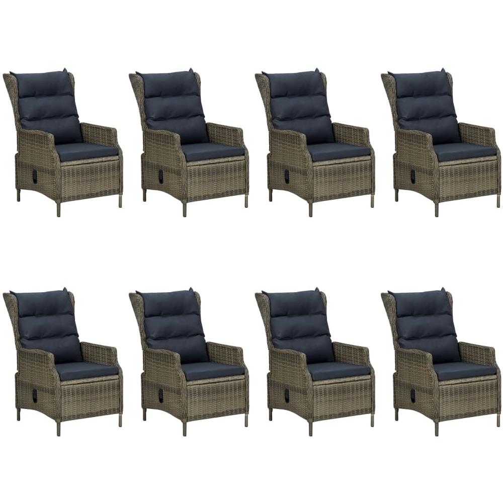 Set da Pranzo da Giardino 9 pz con Cuscini in Polyrattan Marrone - Foto 2