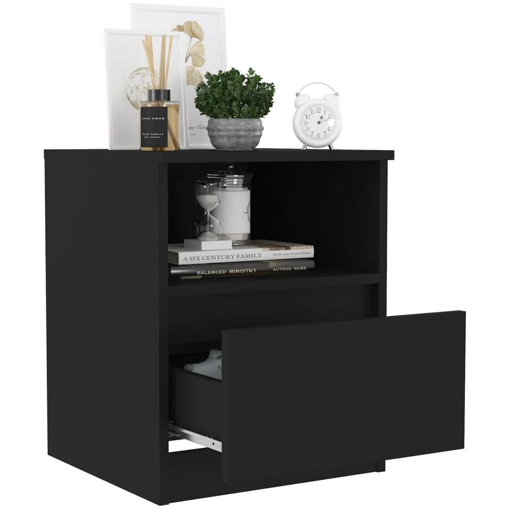Comodini 2 pz Neri 40x40x50 cm in Legno Multistrato - Foto 3