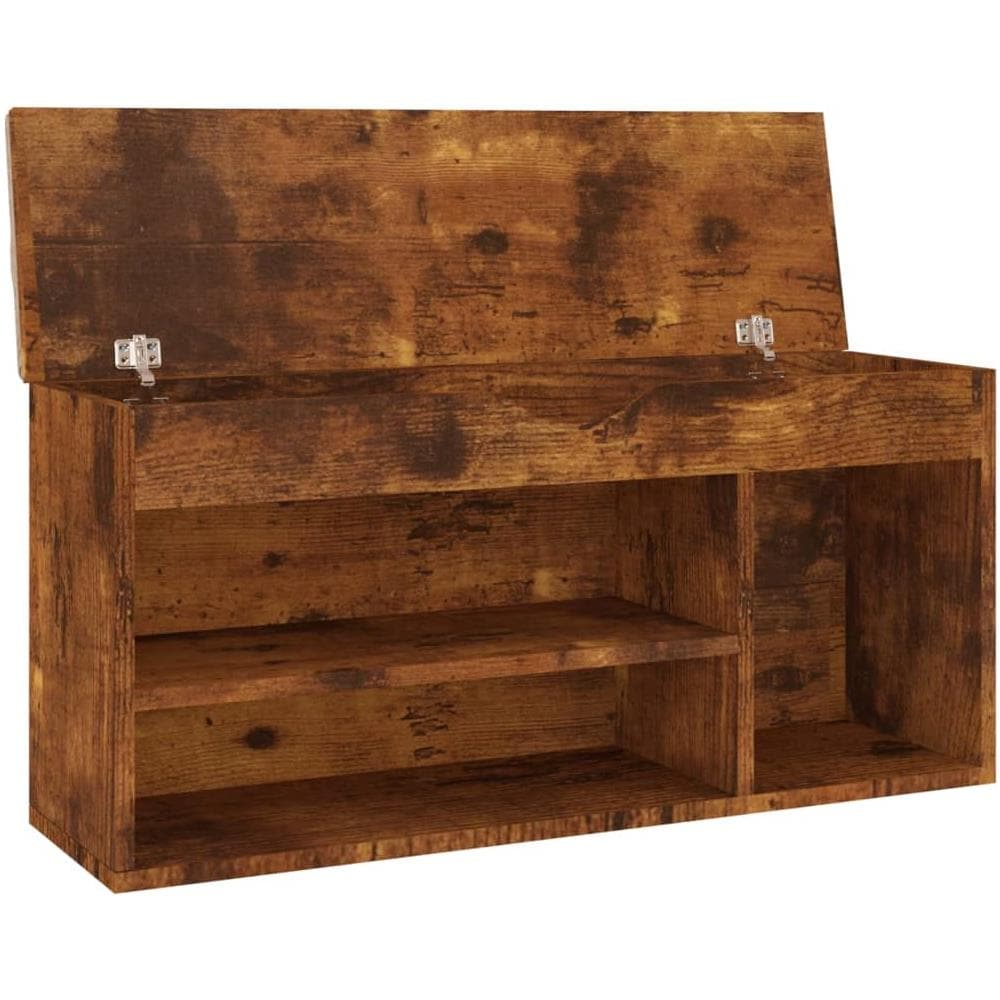 Panca Porta Scarpe Cuscino Rovere Fumo 104x30x49cm Multistrato - Foto 2