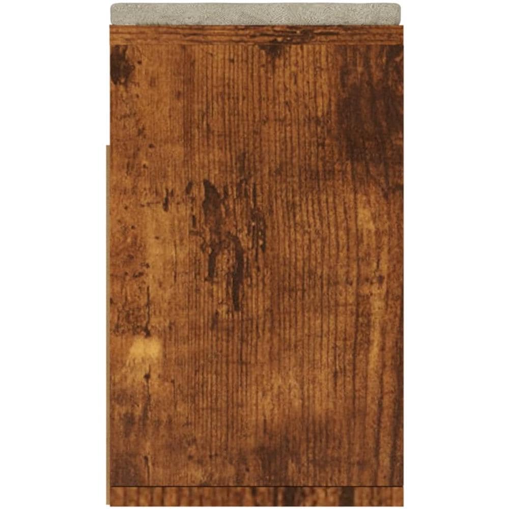 Panca Porta Scarpe Cuscino Rovere Fumo 104x30x49cm Multistrato - Foto 7