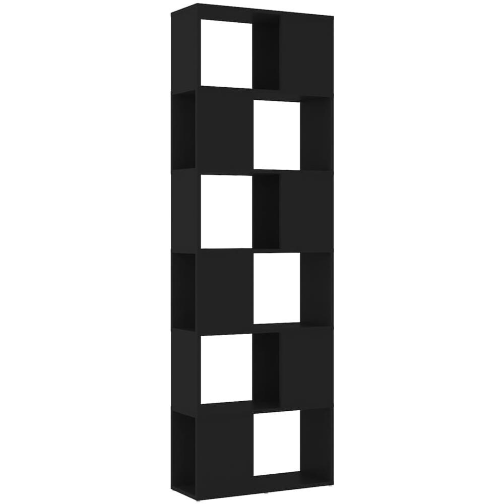 Libreria / divisorio Nero 60x24x186 Cm In Truciolato - Foto 2