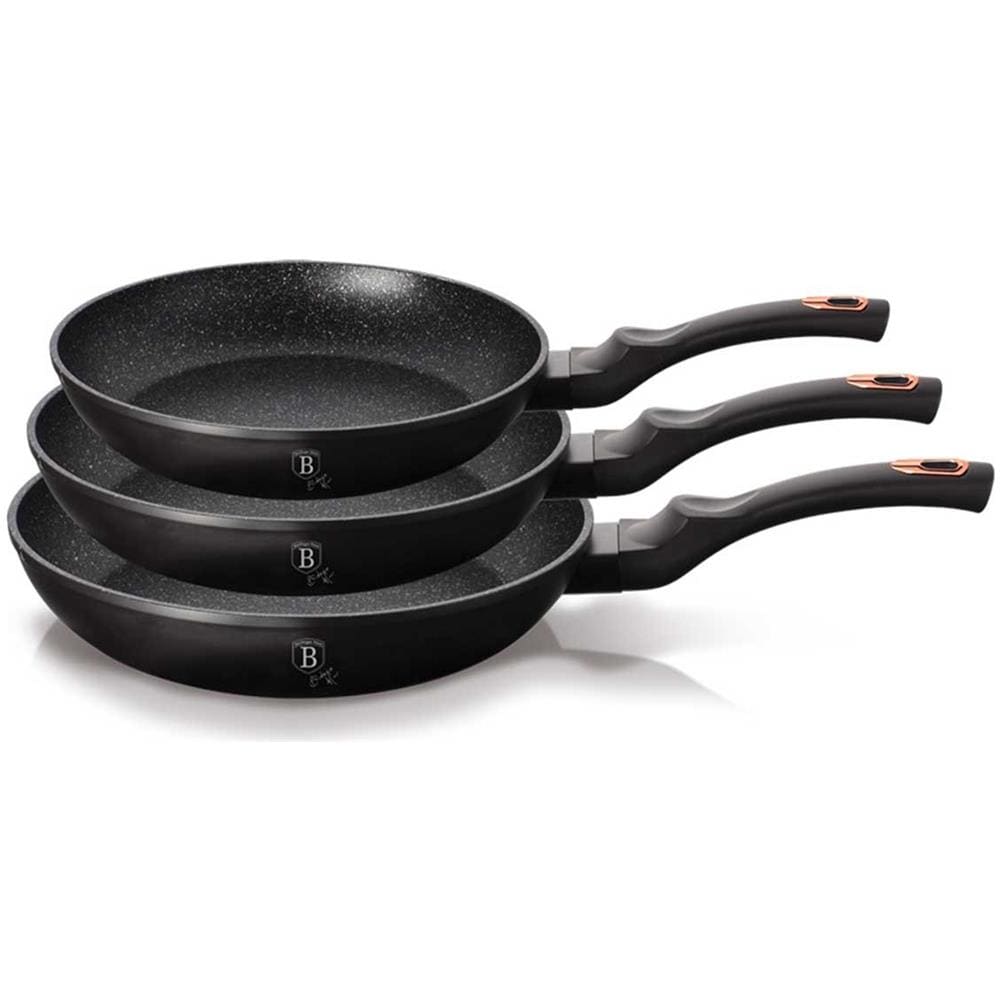 Set Di 3 Vasi Freschi Granito Berlingerhaus Rosa Nera Bh-6158 - Foto 1