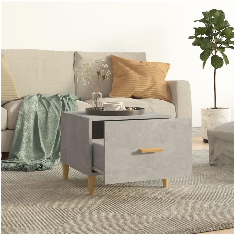 Tavolino Salotto Grigio Cemento 50x50x40 Cm Legno Multistrato - Foto 3