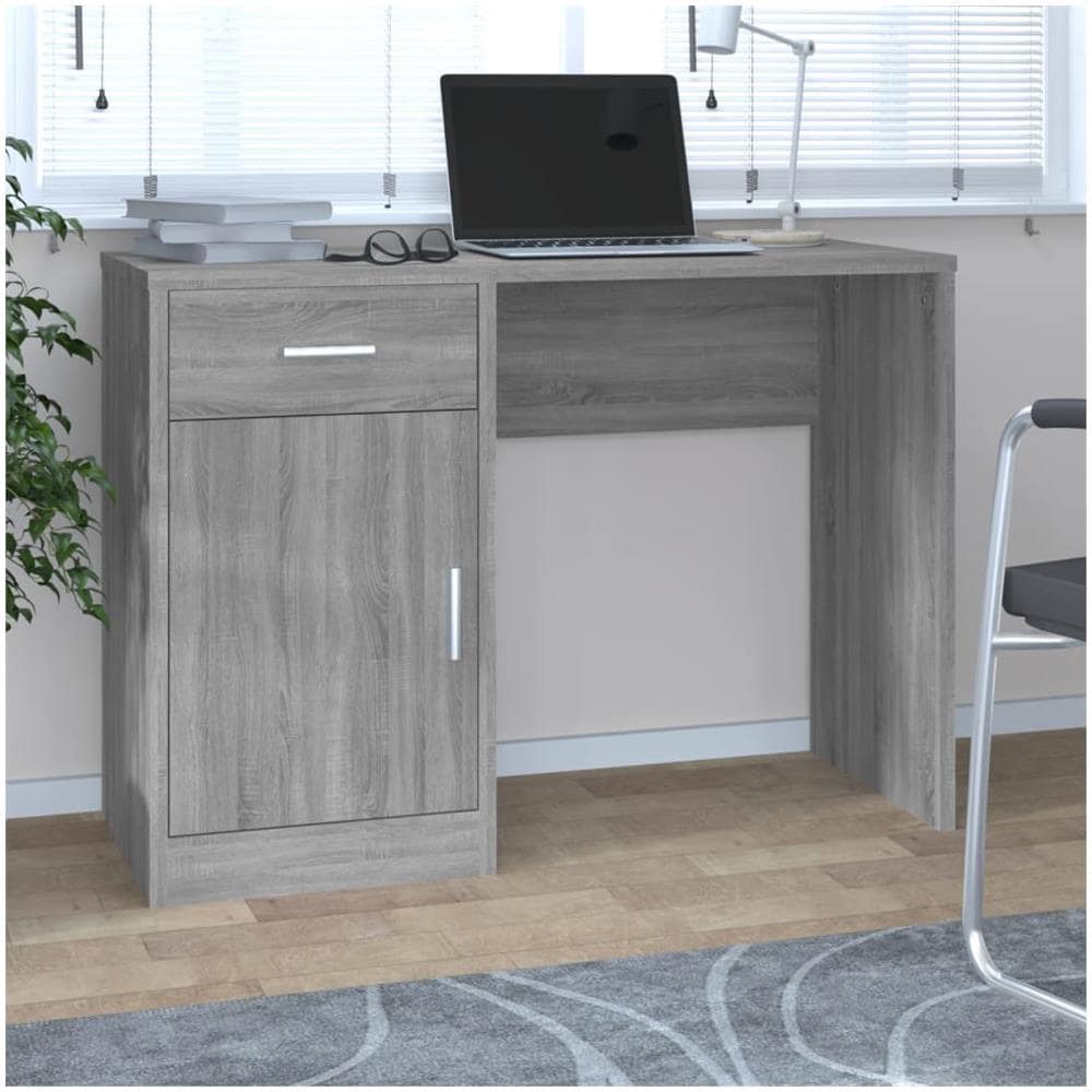 Scrivania Cassetto grigio sonoma 100x40x73cm Legno Multistrato - Foto 1