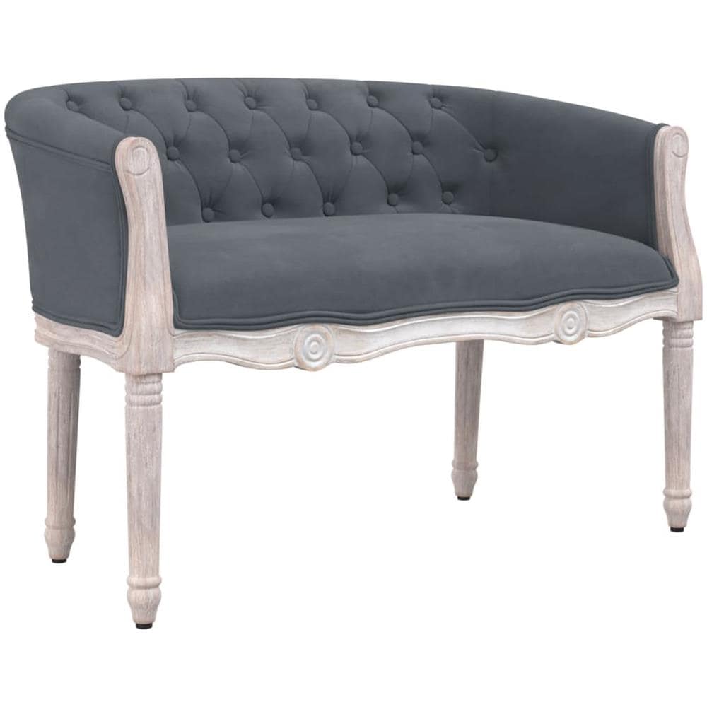 Panca Grigio Scuro 98x56x69 Cm In Velluto - Foto 2