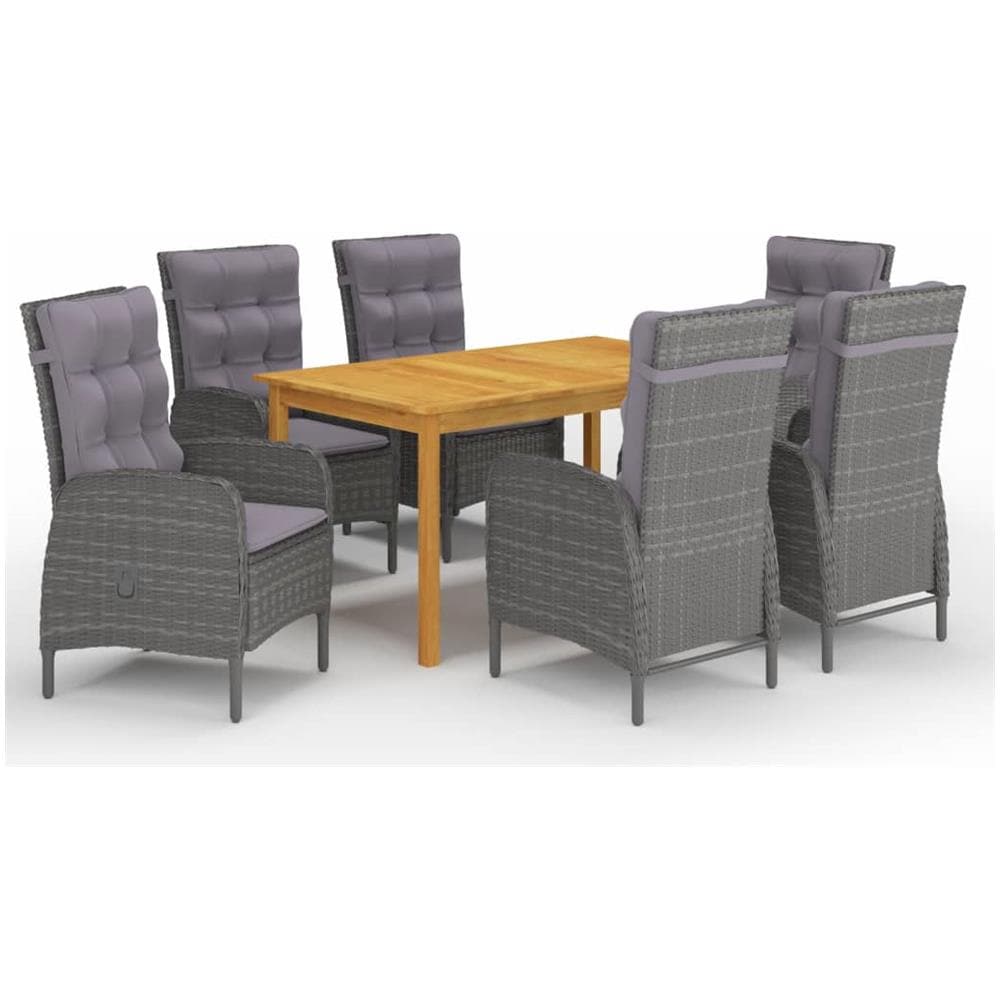 Set Da Pranzo Da Giardino 7 Pz Grigio - Foto 1