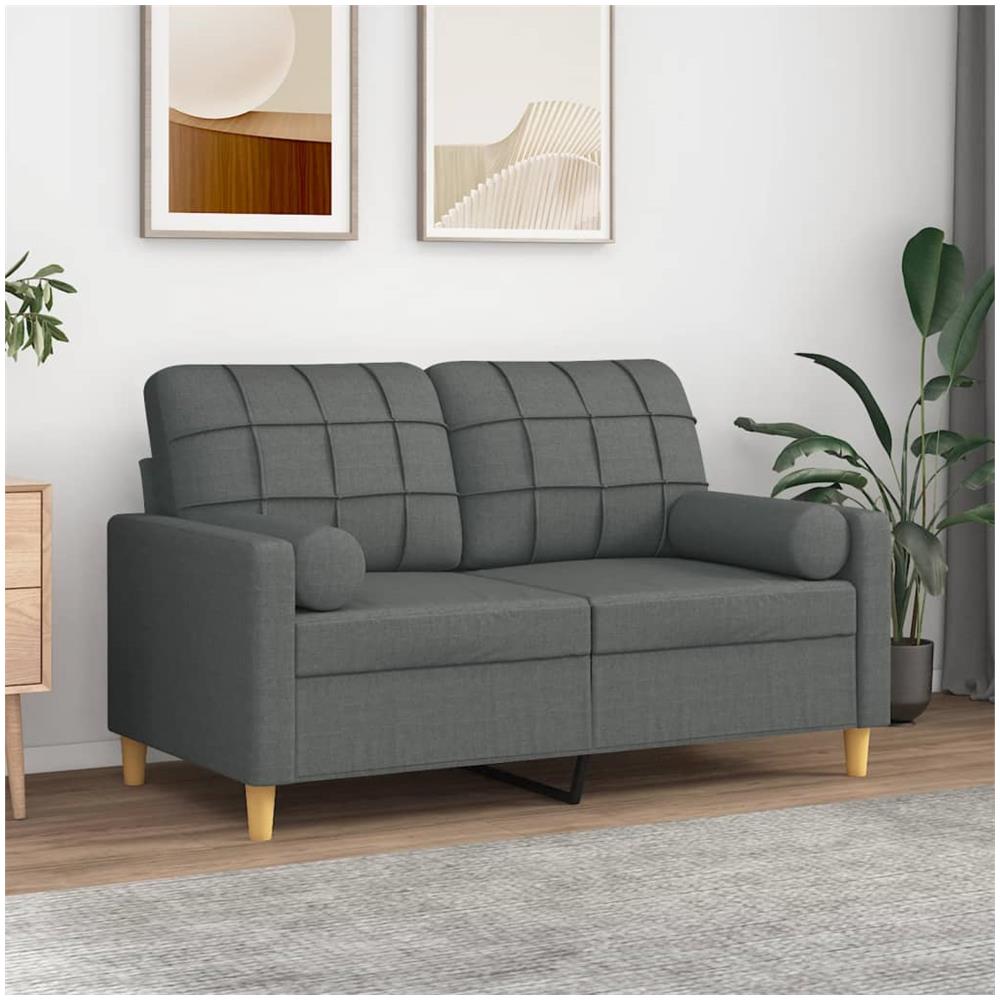 Cuscini Decorativi 2 Pz Grigio Scuro 15x50 Cm In Tessuto - Foto 1