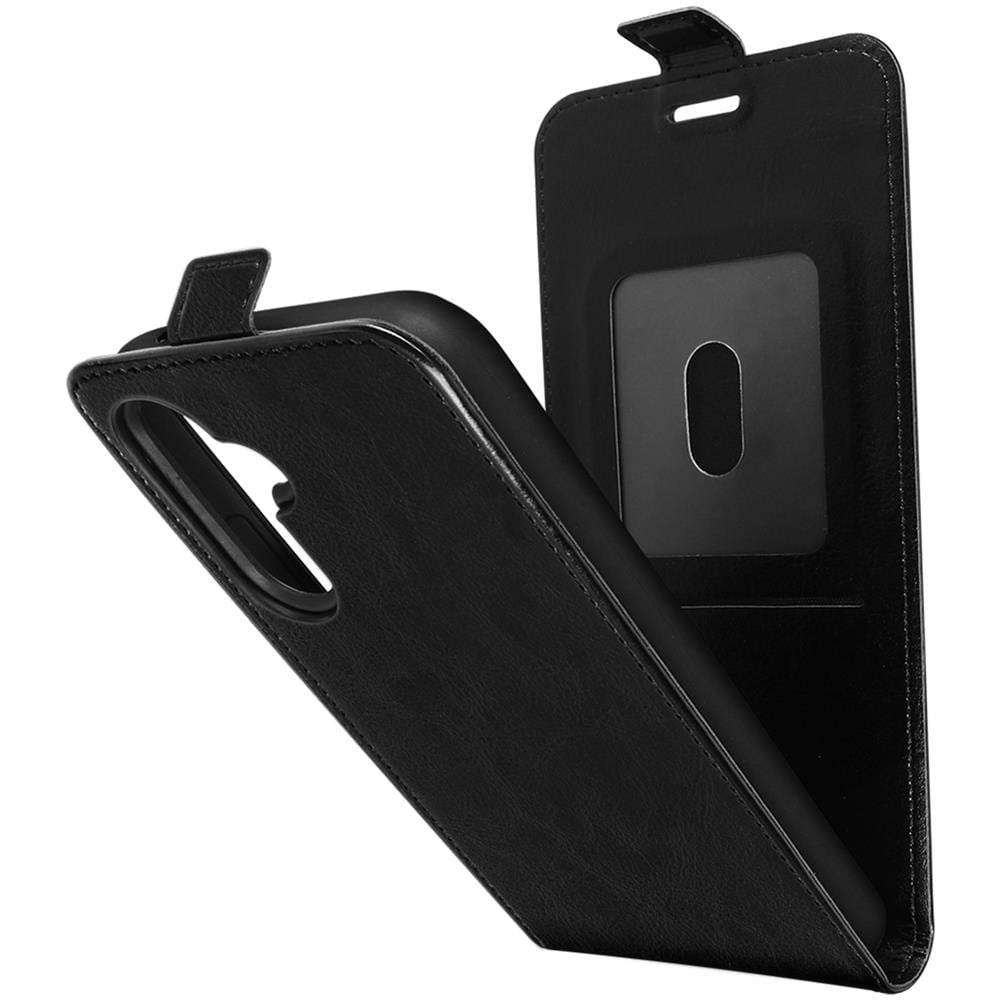 Custodia Verticale Per Samsung A54 5g Con Porta-carte Linguetta Magnetica Nera - Foto 1