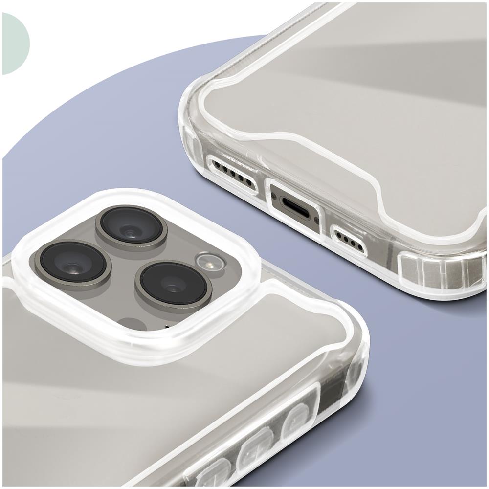 Cover Per Iphone 15 Pro Max Retro Rigido Angoli Antiurti Trasparente - Foto 2