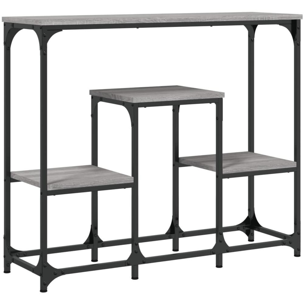 Tavolo Consolle Grigio Sonoma 89,5x28x76cm In Legno Multistrato - Foto 2