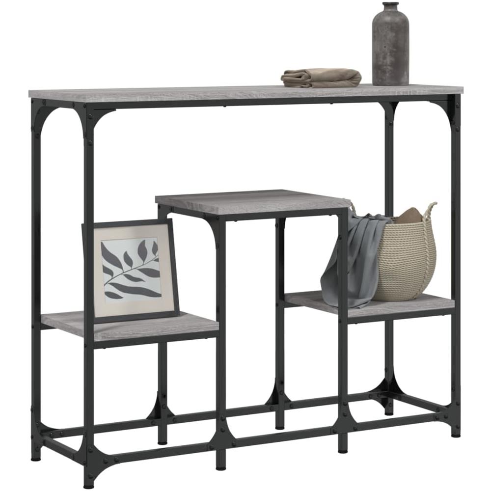 Tavolo Consolle Grigio Sonoma 89,5x28x76cm In Legno Multistrato - Foto 3