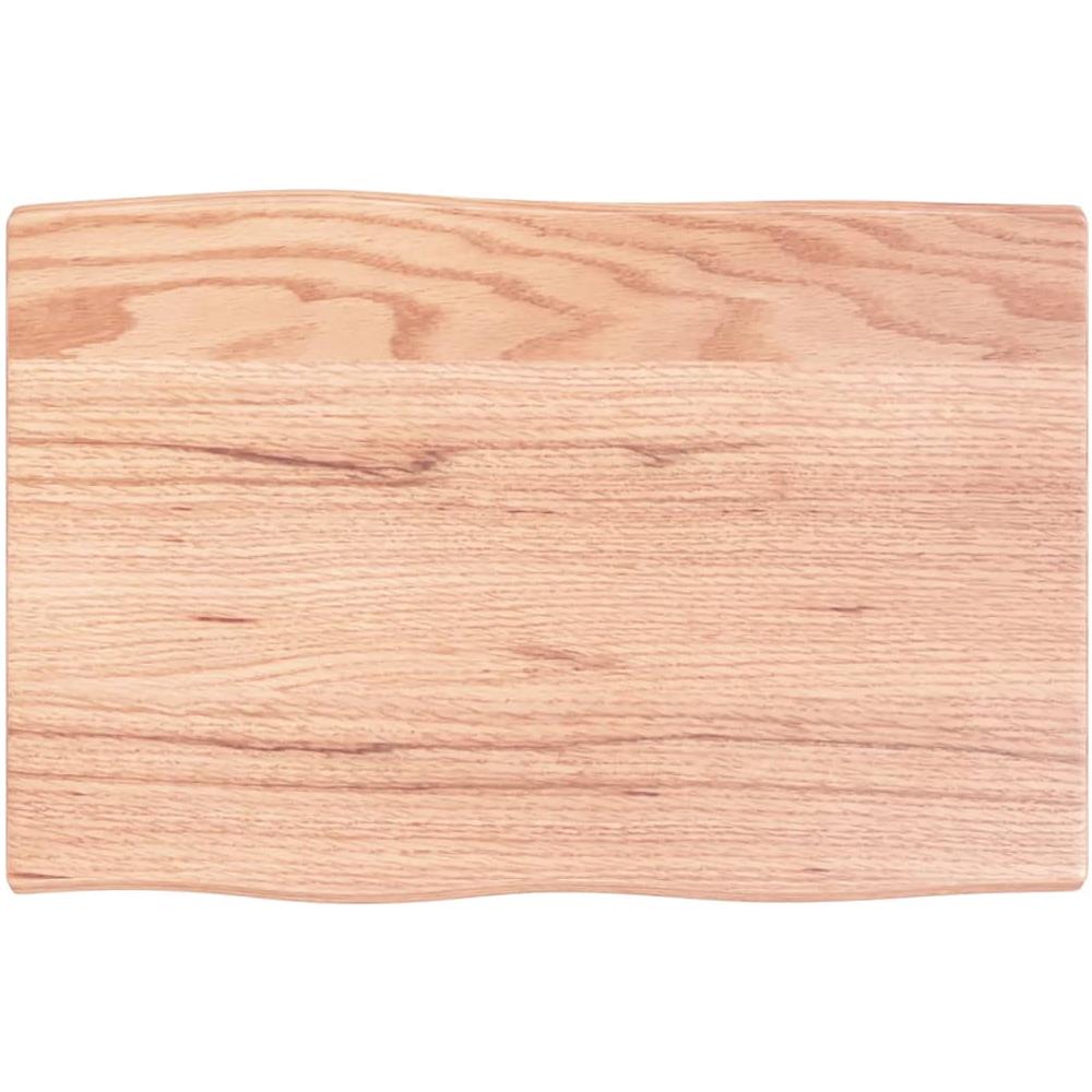 Piano Tavolo Marrone Chiaro 60x40x2 cm in Rovere Non Trattato - Foto 1