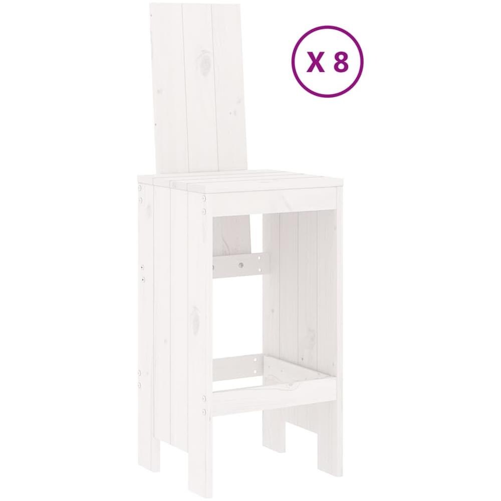 Set Bar Da Giardino 9 Pz Bianco In Legno Massello Di Pino - Foto 3