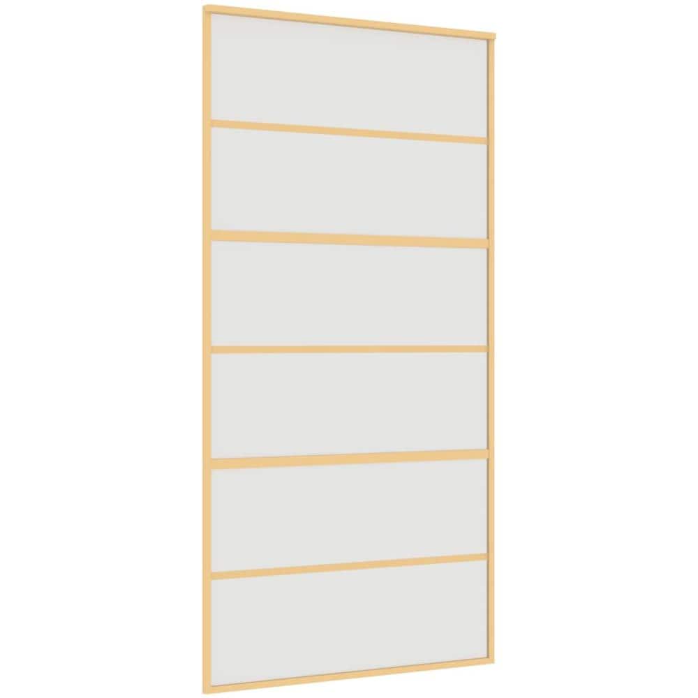 Porta Scorrevole Oro 102,5x205 Vetro Smerigliato Esg Alluminio - Foto 2