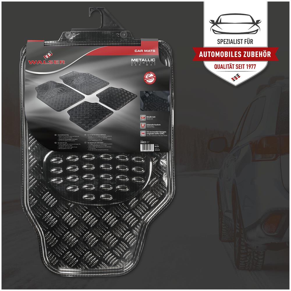 Auto Tappetini In Gomma Metallica Piastra Checker Aspetto Carbonio Maxi - Foto 7
