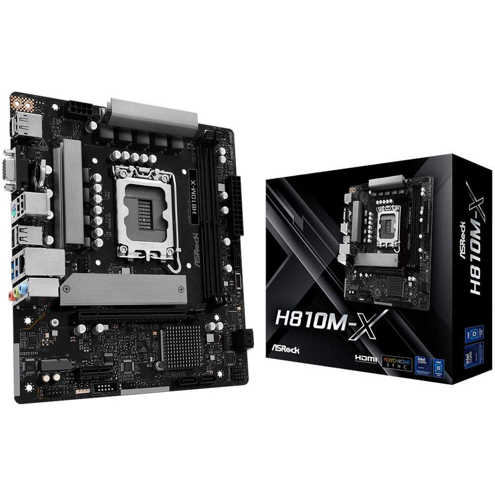 Scheda Madre H810M-X Socket LGA1851 Chipset Intel H810 DDR5 (fino a 128 GB) mATX - Foto 4