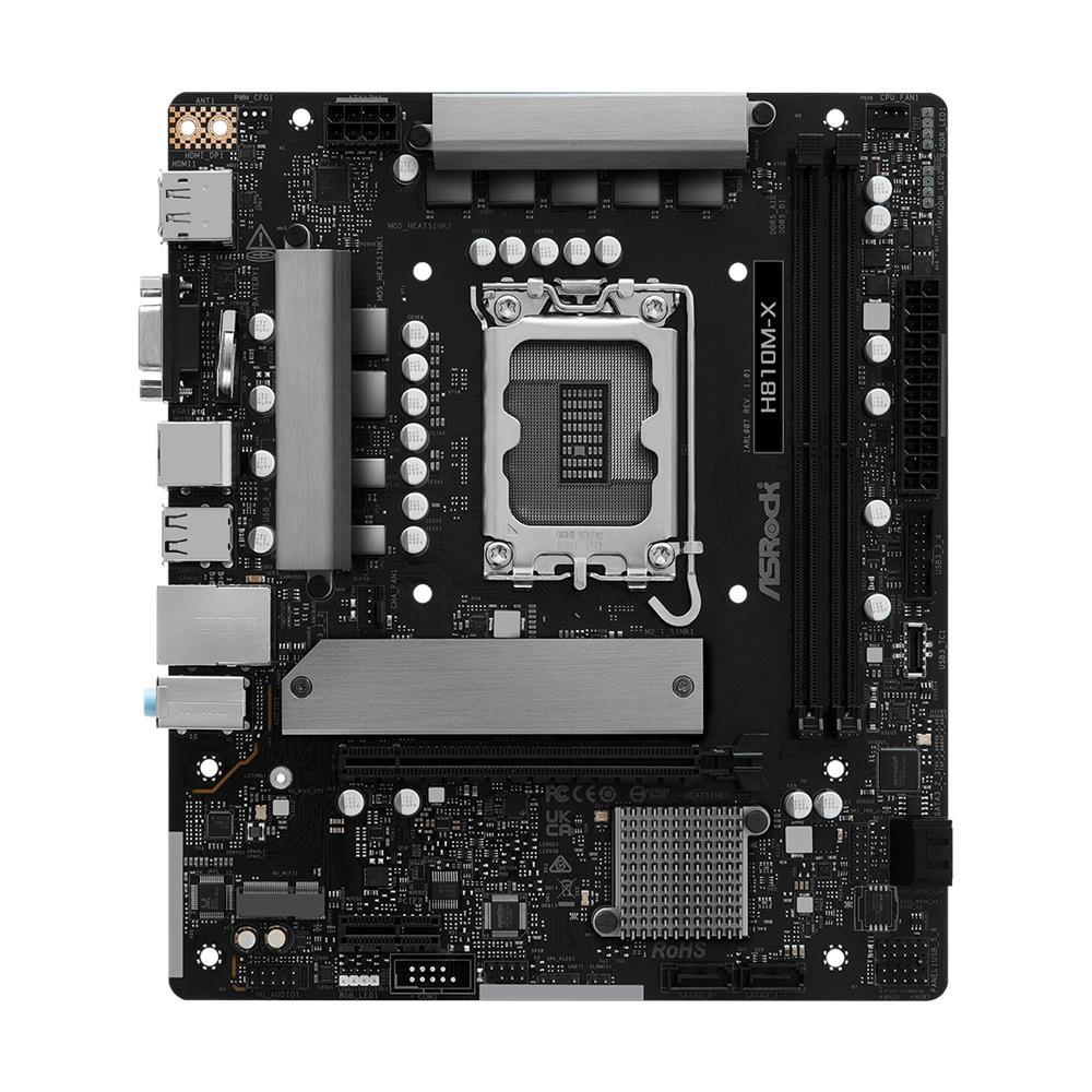Scheda Madre H810M-X Socket LGA1851 Chipset Intel H810 DDR5 (fino a 128 GB) mATX - Foto 1