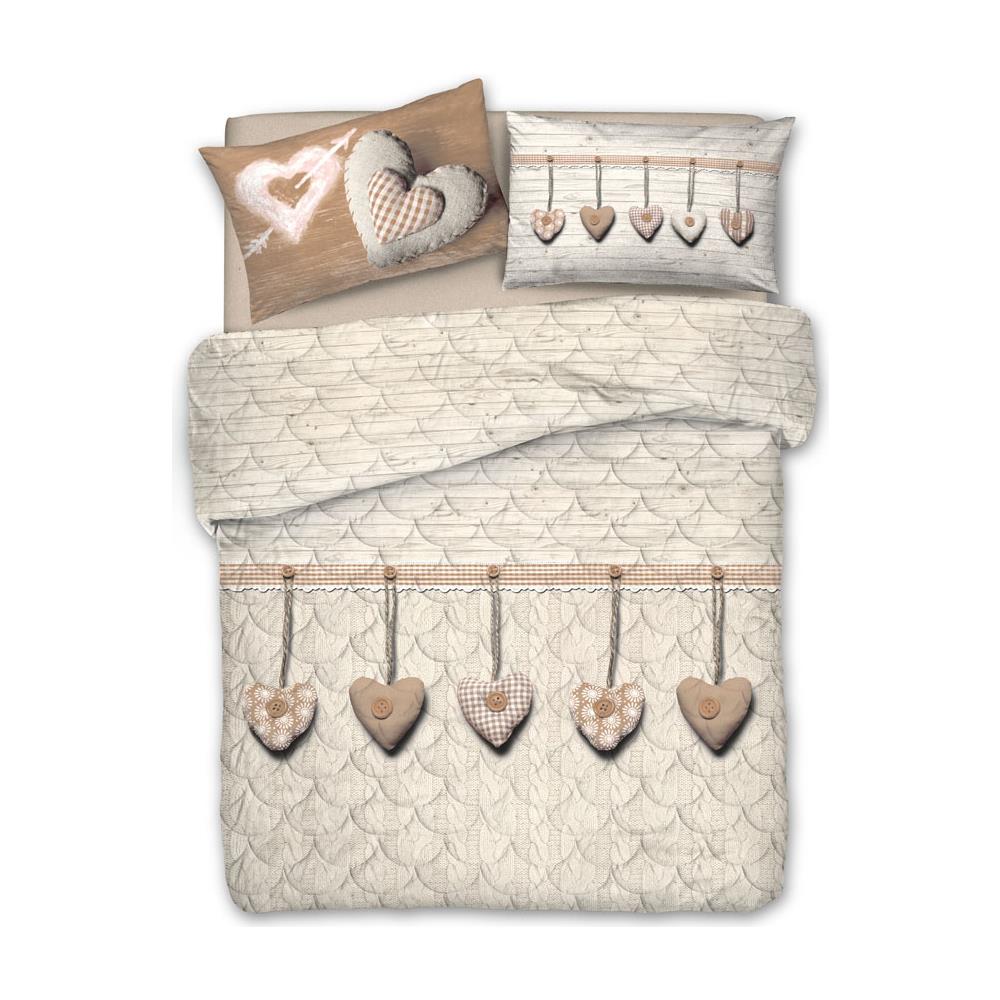 Trapuntino Estivo 100gr mq Disegno Cuore Appeso 2 Piazze Matr.le Beige - Foto 1