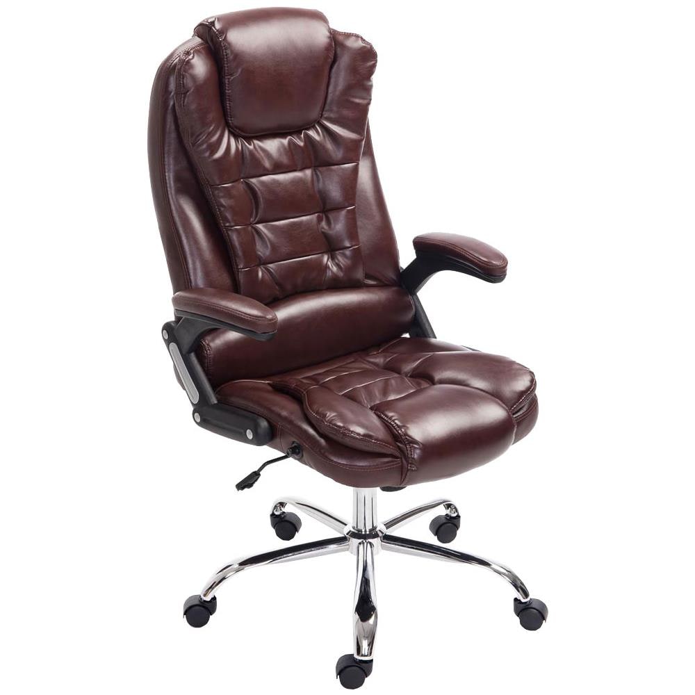 Sedia Ufficio Thor in Similpelle - Poltrona Studio Carico Max 150 kg I Sedia Pc Ergonomica Imbottita e Altezza Regolabile I Sedia da Scrivania con Ruote Antiattrito e Alto Schienale Bordeaux - Foto 1