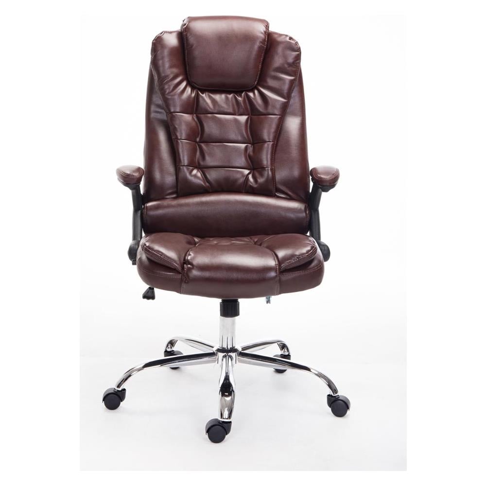 Sedia Ufficio Thor in Similpelle - Poltrona Studio Carico Max 150 kg I Sedia Pc Ergonomica Imbottita e Altezza Regolabile I Sedia da Scrivania con Ruote Antiattrito e Alto Schienale Bordeaux - Foto 2