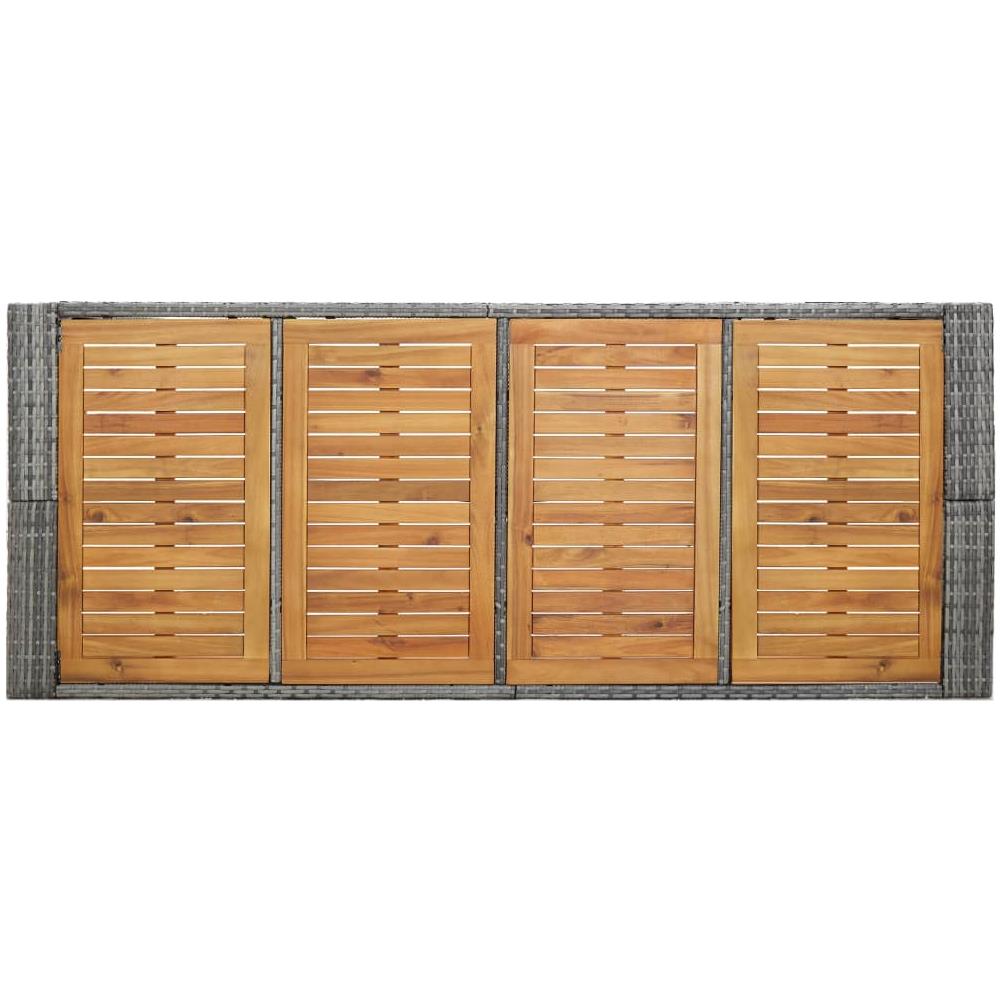 Set Da Bar Da Giardino 9 Pz Polyrattan E Legno Acacia Grigio - Foto 8