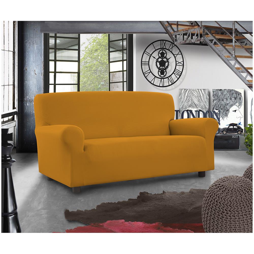 Copridivano Elastico Subito Fatto Made In Italy - 1 Posto Estensibile Da 85 A 100 Cm Oro - Foto 1