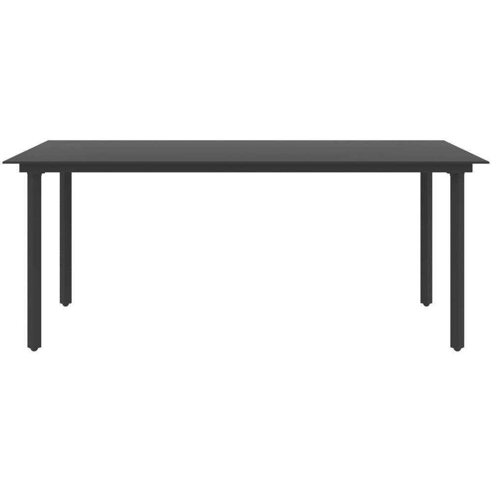 Tavolo da Giardino Nero 190x90x74 cm in Acciaio e Vetro - Foto 2