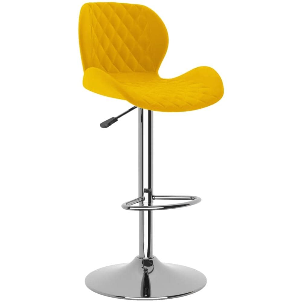 Sgabelli Da Bar 2 Pz Giallo Senape In Velluto - Foto 3