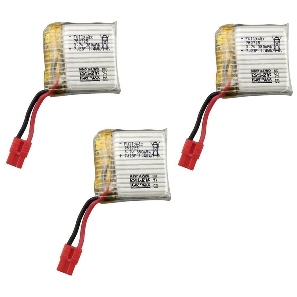 3 Pezzi Batteria Di Ricambio 3.7v 380mah Li-po Per Quadricottero Rc Drone Syma X21 X21w - Foto 1