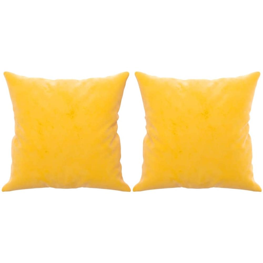 Cuscini Decorativi 2 Pz Giallo 40x40 Cm In Velluto - Foto 2