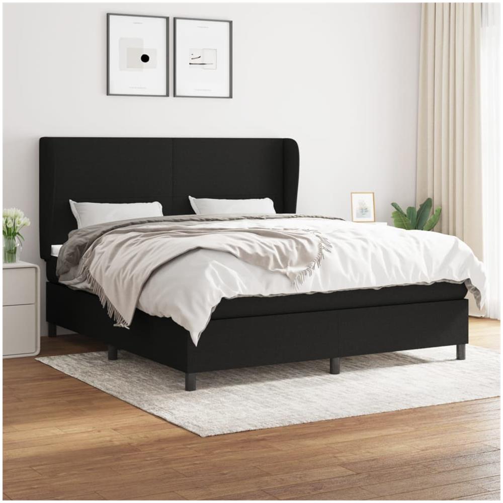 Giroletto In Metallo VidaXL 160x200 Cm - Letto Doppio Nero Con Rete A Doghe