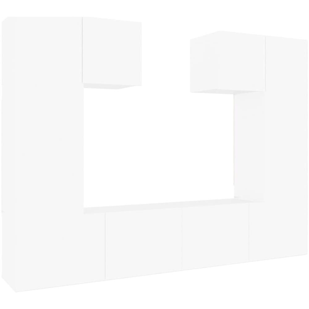 Set Di Mobili Porta Tv 6 Pz Bianco In Legno Multistrato - Foto 2