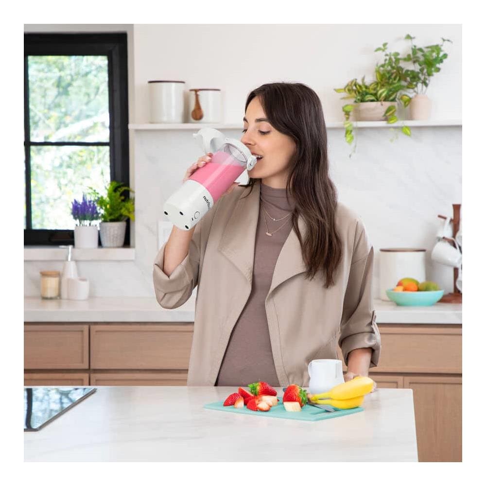 Frullatore Portatile NBP003W con Capacità 0.475 Litri Ricaricabile Caraffa in Tritan Lame in Acciaio Colore Bianco - Foto 5