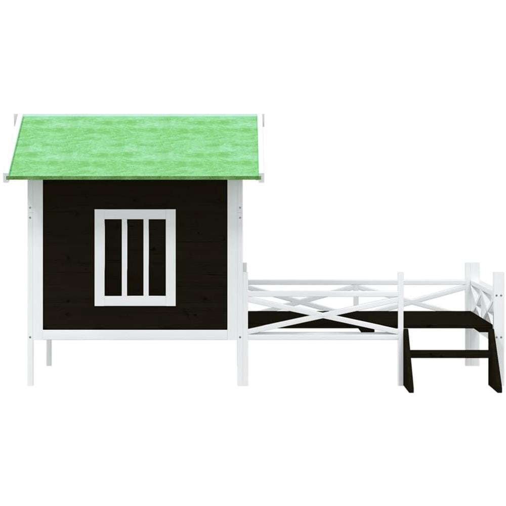 Cuccia Per Cani Grigia 159x120x88,5 Cm Legno Massello Di Pino - Foto 3