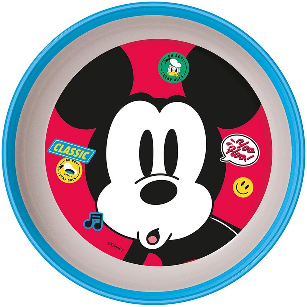 Disney Ciotola Azzurra E Bianca Per Bambini In Plastica Mickey Mouse Topolino Con Base Antiscivolo - Foto 1