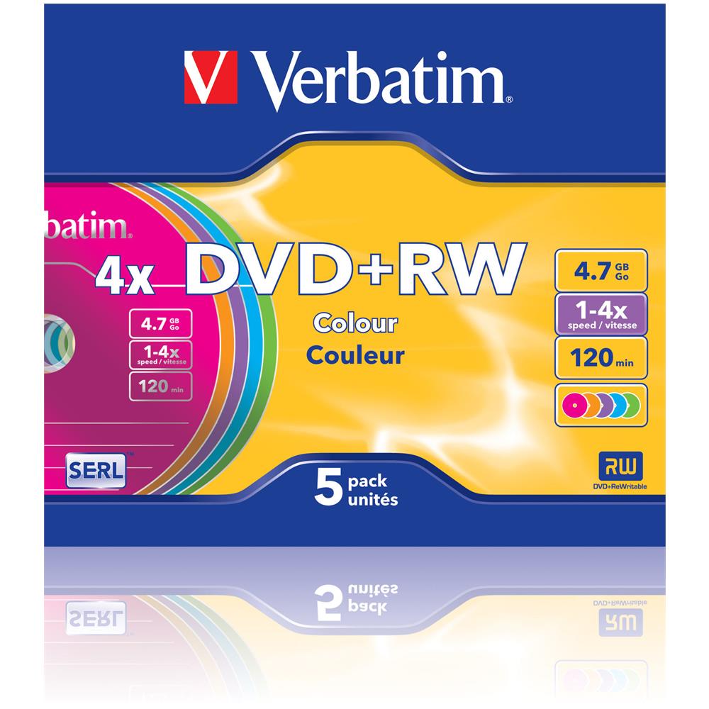 Dvd+rw 4.7gb 4x Color 5pk Slimcase - Foto 2