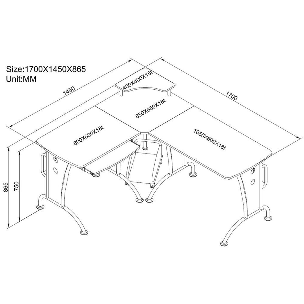 ICA-TB 3806A - Scrivania per Computer Angolare in Ciliegio - Foto 2