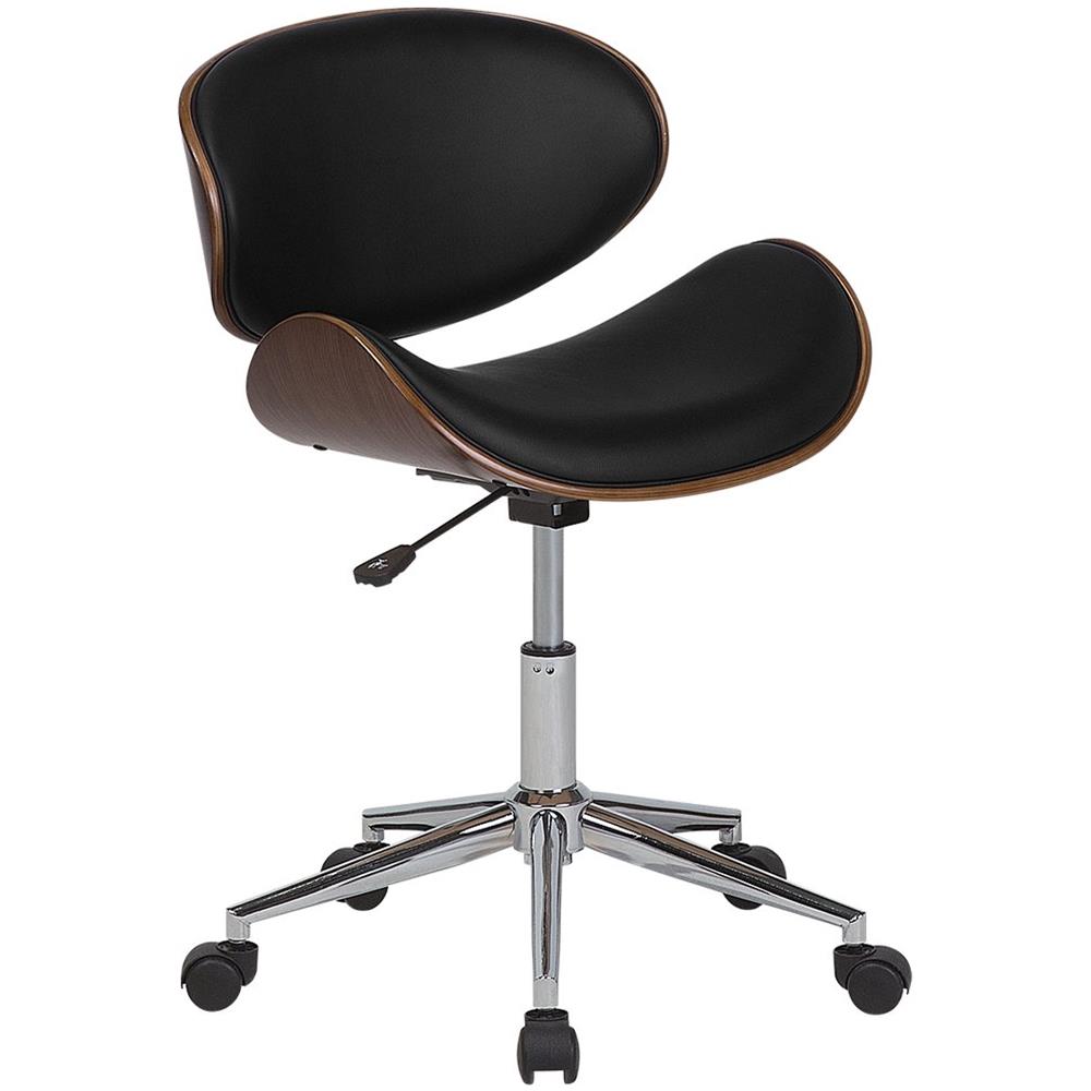 Sedia Da Ufficio In Pelle Nera Rotterdam - Foto 1