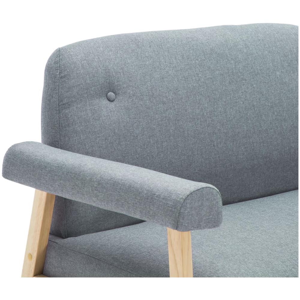 Divano A 2 Posti In Tessuto Grigio Chiaro - Foto 7