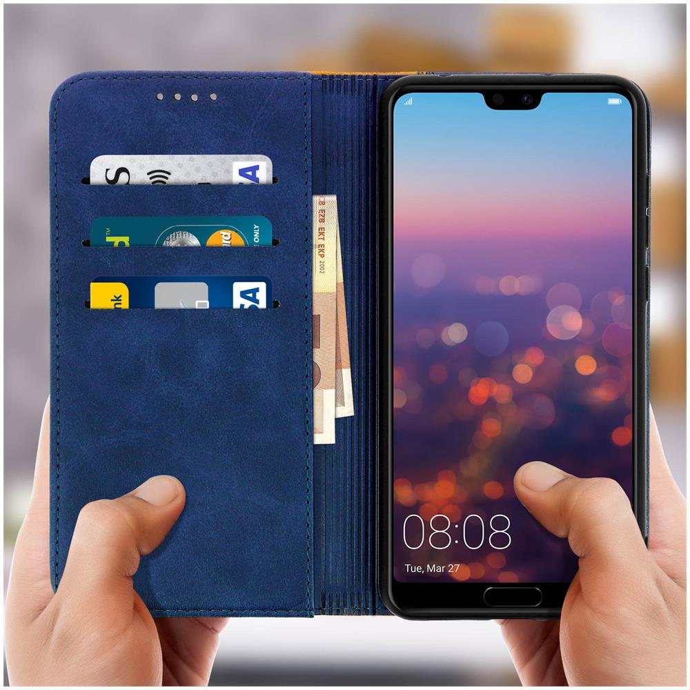 Custodia Huawei P20 Pro Portacarte Funzione Supporto Blu - Foto 5