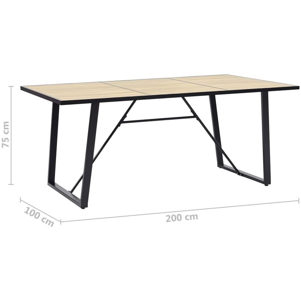 Tavolo Da Pranzo Rovere 200x100x75 Cm In Mdf - Foto 5