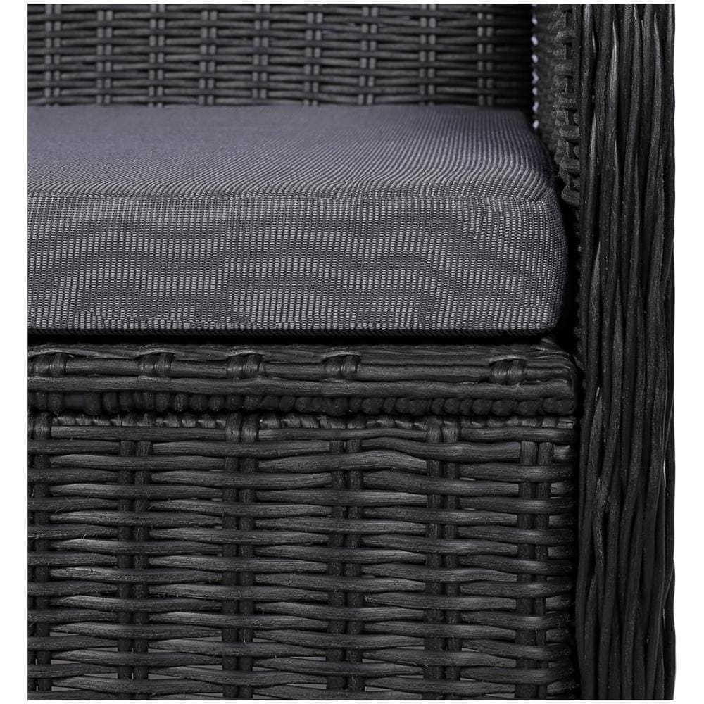 Set Mobili Da Pranzo Per Giardino 3 Pz Nero - Foto 2