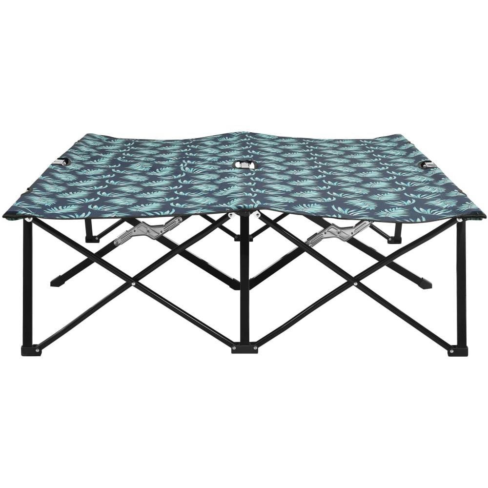 Lettino Prendisole Pieghevole Doppio Motivo Foglia in Acciaio - Foto 3